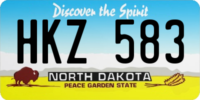 ND license plate HKZ583