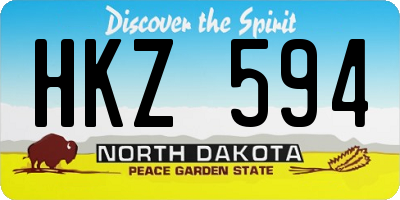 ND license plate HKZ594