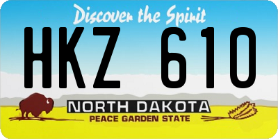 ND license plate HKZ610