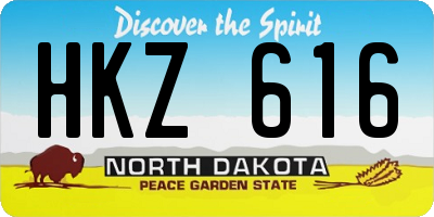 ND license plate HKZ616