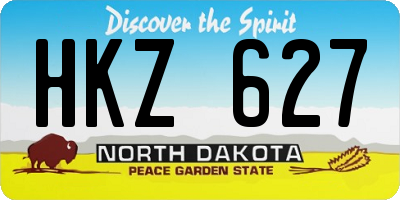 ND license plate HKZ627