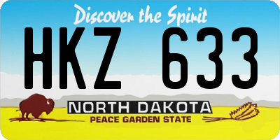 ND license plate HKZ633