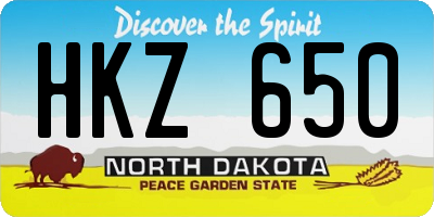 ND license plate HKZ650