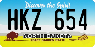 ND license plate HKZ654
