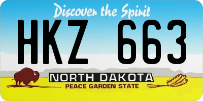 ND license plate HKZ663