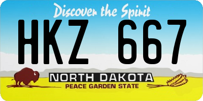 ND license plate HKZ667