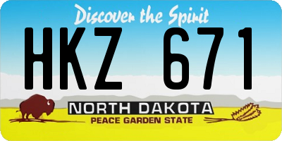 ND license plate HKZ671
