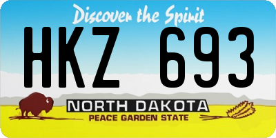ND license plate HKZ693