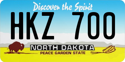 ND license plate HKZ700