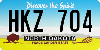 ND license plate HKZ704