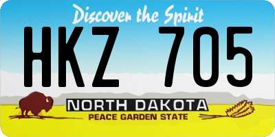 ND license plate HKZ705