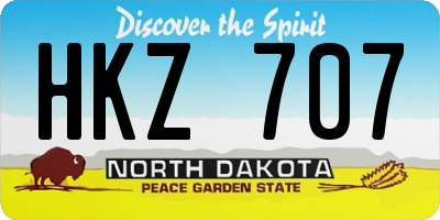 ND license plate HKZ707
