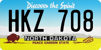 ND license plate HKZ708