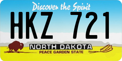 ND license plate HKZ721