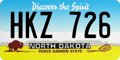 ND license plate HKZ726