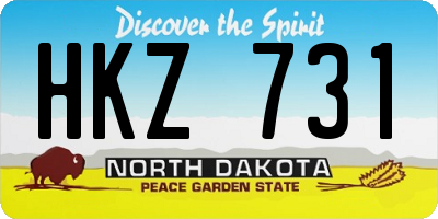ND license plate HKZ731