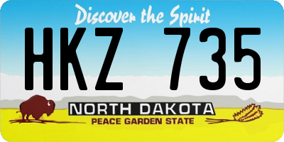 ND license plate HKZ735