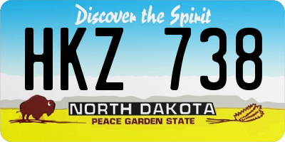 ND license plate HKZ738