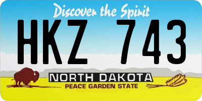 ND license plate HKZ743