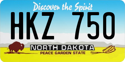 ND license plate HKZ750