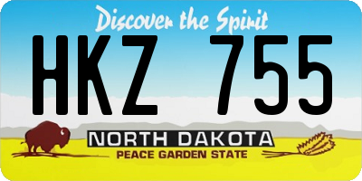 ND license plate HKZ755