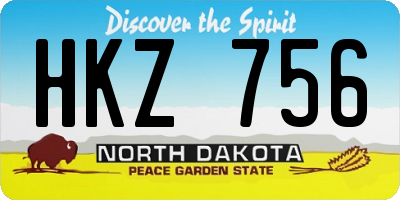 ND license plate HKZ756