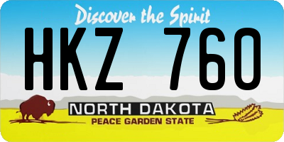 ND license plate HKZ760
