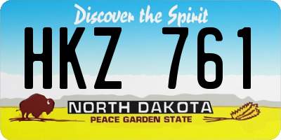 ND license plate HKZ761