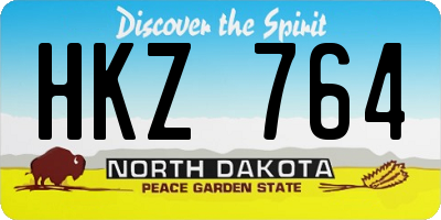 ND license plate HKZ764