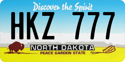 ND license plate HKZ777
