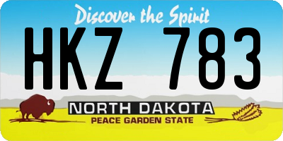 ND license plate HKZ783