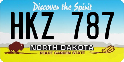 ND license plate HKZ787