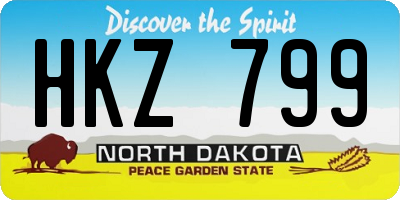 ND license plate HKZ799