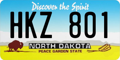 ND license plate HKZ801