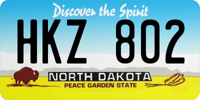 ND license plate HKZ802