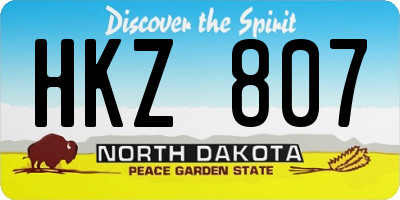 ND license plate HKZ807