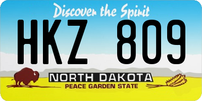 ND license plate HKZ809