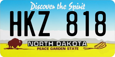 ND license plate HKZ818