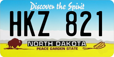 ND license plate HKZ821
