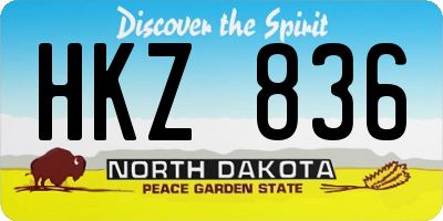 ND license plate HKZ836