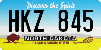 ND license plate HKZ845