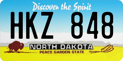 ND license plate HKZ848