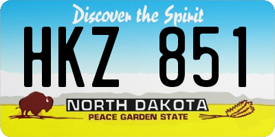 ND license plate HKZ851