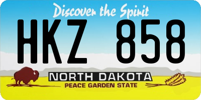 ND license plate HKZ858