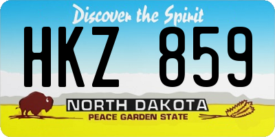 ND license plate HKZ859