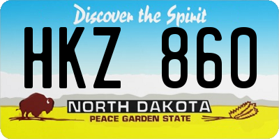 ND license plate HKZ860