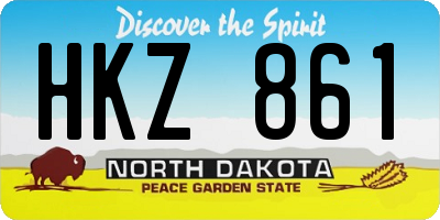 ND license plate HKZ861