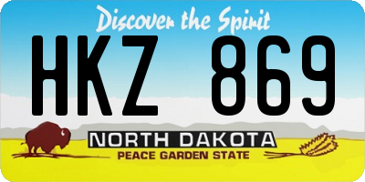 ND license plate HKZ869