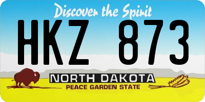 ND license plate HKZ873