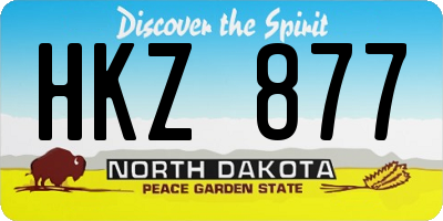 ND license plate HKZ877